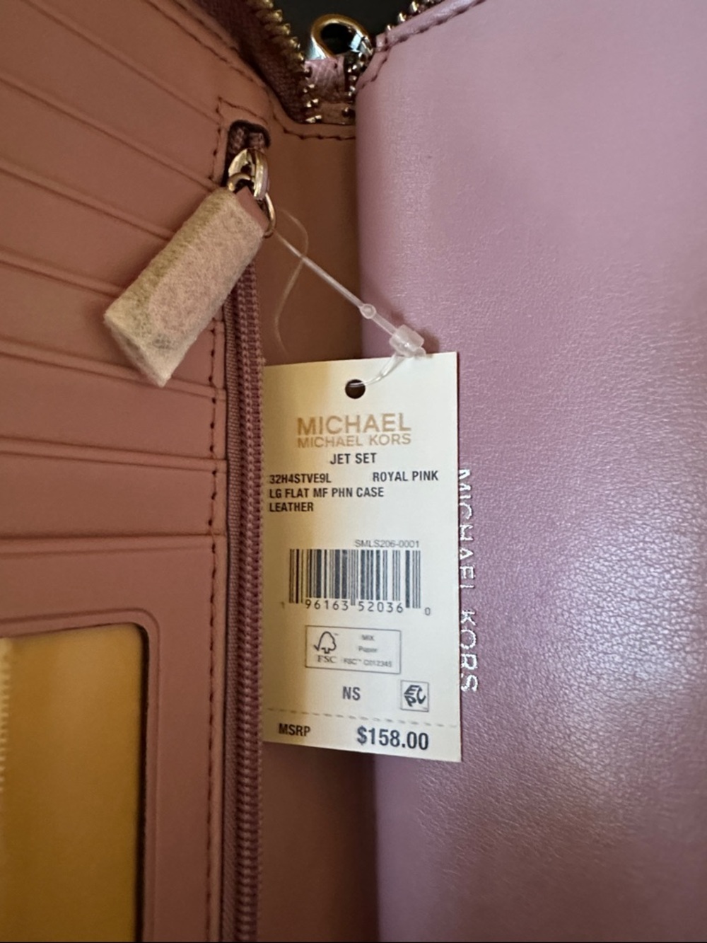 Michael Kors Blush Pink Zip Wristlet Wallet with Gold Hardware - Picture 6 of 6